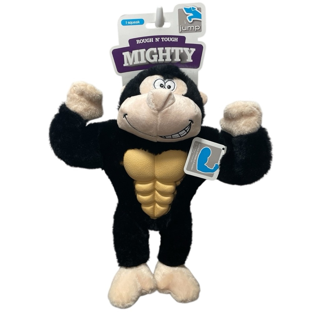 Jump Mighty Rough n Tough Gorilla Plush Dog Toy with Squeaker